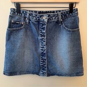 Squeeze Stephen Hardy Y2K Vintage Denim Mini Skirt Size 5/6